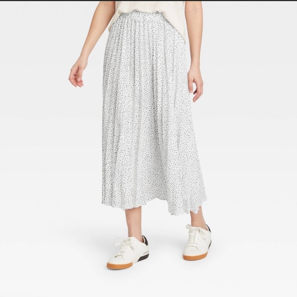 NWT a new day pleated midi skirt